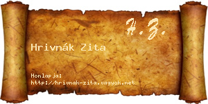 Hrivnák Zita névjegykártya